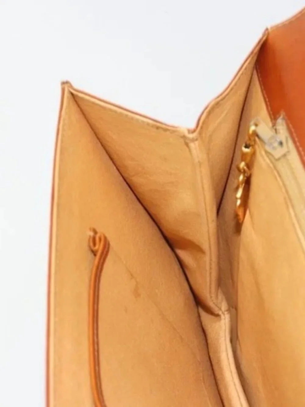 GUCCI Clutch Bag Leather Brown Gold Auth ep15027A